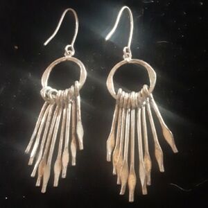 Elegant Silver Tone Dangle Earrings